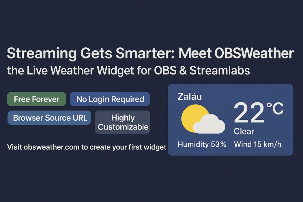 Free Live Weather Widget for OBS & Streamlabs (Add Real-Time Weather to Your Stream)