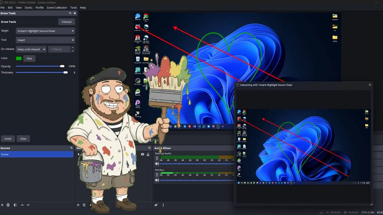 Instant Highlight Source Draw Real-Time Drawing & Highlighting Plugin for OBS Studio