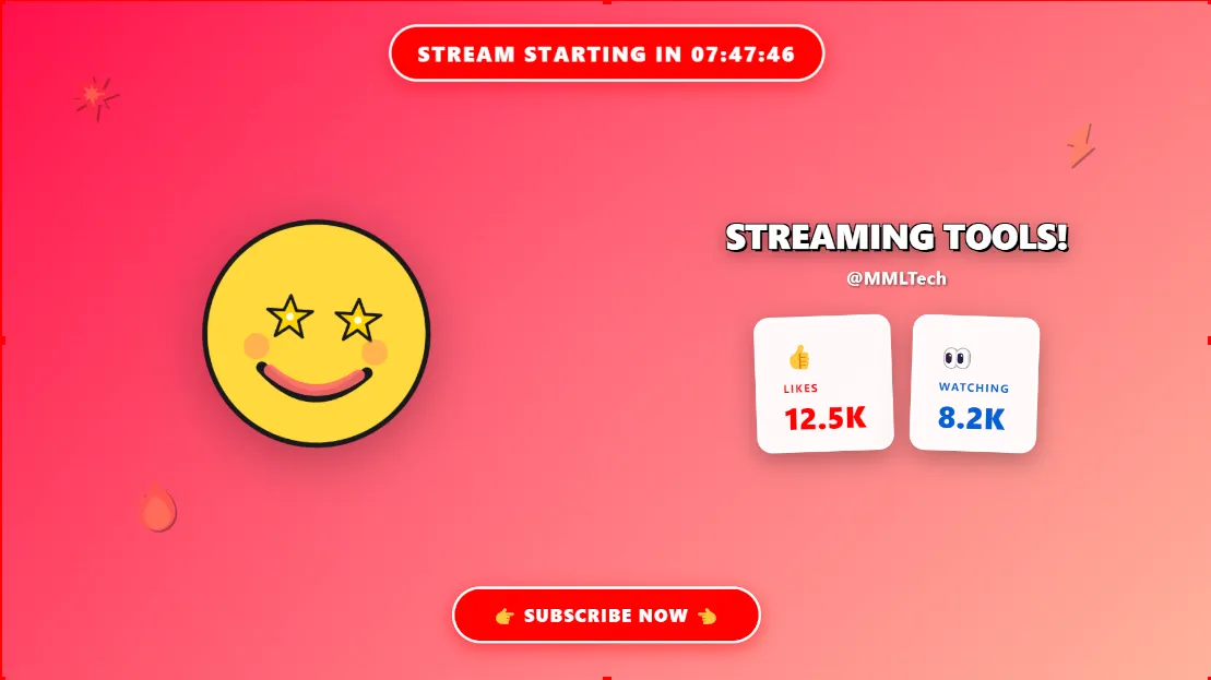 Stream Starting Soon + Youtube Live Viewers Likes Counter Overlay