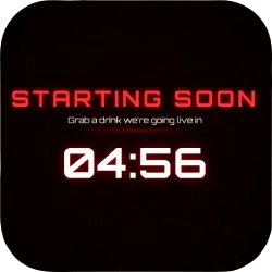 Crymson Flow OBS Overlay Pack Animated Stream Starting Soon, BRB, Crash, Outro & Just Chatting Scenes